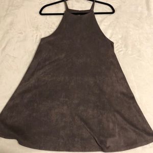 New! Greige suede like mini dress Sz M